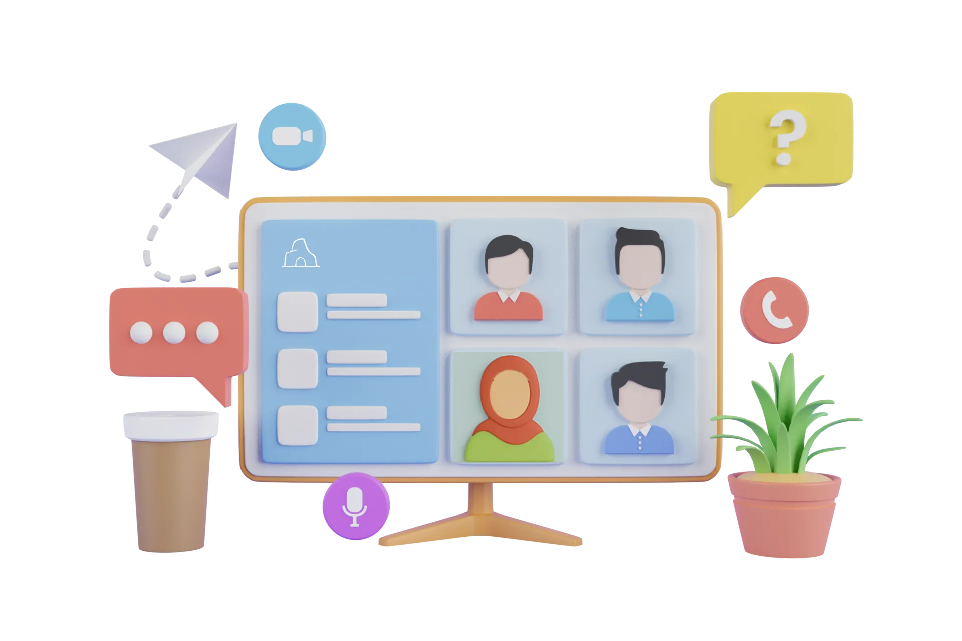 Online meeting illustration